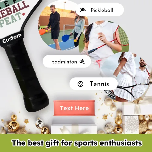 Miniatura 4 de Bandas de nombre personalizadas para paletas Paleta de silicona personalizada con tu texto Regalo único para los amantes del pickleball