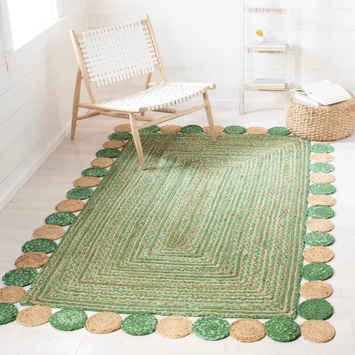 Miniatura 20 de SAFAVIEH Cape Cod Collection - Alfombra decorativa, 4 x 6 pies, beige y multicolor, hecha a mano de yute y algodón, trenzada estilo bohemio, ideal