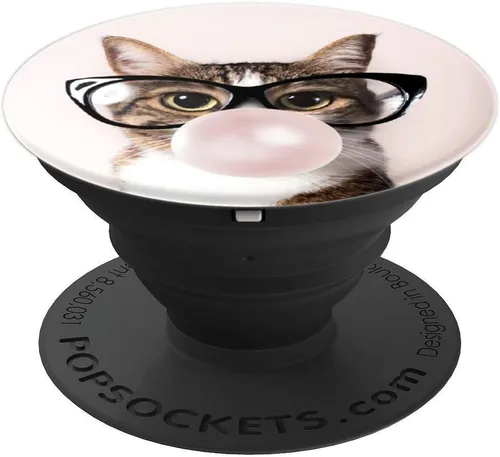 Miniatura 4 de Divertido gato masticar Bubblegum y soplar una burbuja – PopSockets agarre y soporte para teléfonos y tabletas