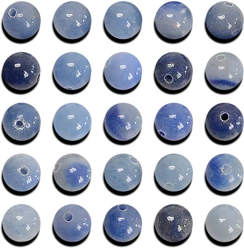Miniatura 24 de NCB - 200 cuentas sueltas de turquesa africana de 0.15 pulgadas (4 mm) para joyería, cuentas semipreciosas naturales redondas y suaves con espaciador