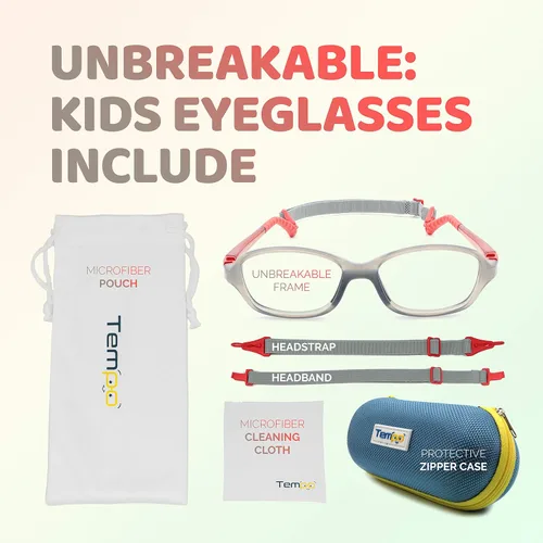 Miniatura 6 de Tempo: Gafas irrompibles para niños - Gafas de moda flexibles para niños - 3006 Gris ahumado