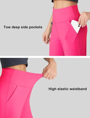 Miniatura 4 de Dragon Fit Pantalones deportivos para mujer con bolsillos, cintura alta, entrenamiento, yoga, pantalones de chándal cónicos, pantalones de descanso