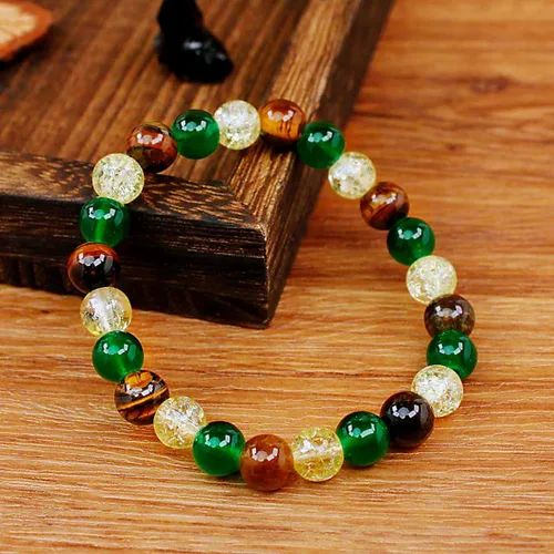 Miniatura 46 de Pulseras de triple protección con piedra de ojo de tigre de obsidiana negra con hematita para hombres y mujeres, pulsera de piedra curativa