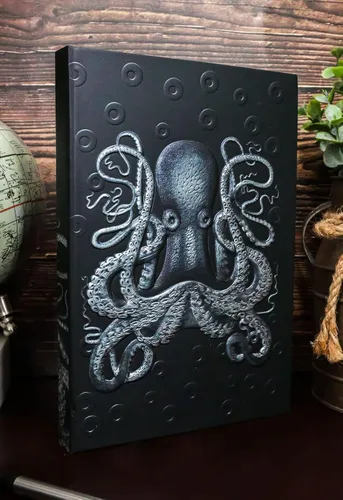 Miniatura 2 de Ebros Gift Fantasy Necromancy Alchemy Kraken Sea Monster Titan Octopus Skull Journal - Diario de tapa dura en relieve con cinta de marcador de 8.25
