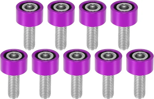 Miniatura 10 de X AUTOHAUX 9 piezas M8x1.25 Colector de escape Colector Arandelas Pernos Motor Racing Cabeza de escape Tornillos de copa Azul para Honda Civic