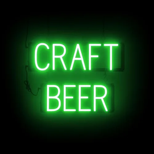 Miniatura 28 de SpellBrite Letrero de cerveza y vino Letrero de cerveza y vino neón, luz LED verde 22.0 x 15.0 pulgadas