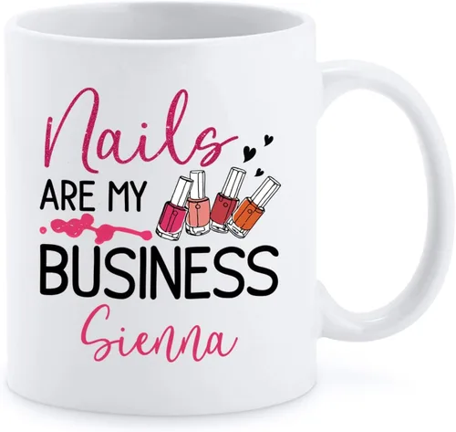 Miniatura 10 de Taza de cerámica Best Nail Tech Ever – Taza de cerámica personalizada con nombre de manicurista para compañero de trabajo – Nuevos regalos