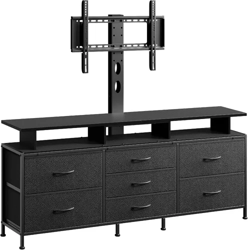 REAHOME Soporte de TV con Soporte, Centro de Entretenimiento de 63" para Televisores de 32/45/55/60/65/70 pulgadas, Mesa Consola Multimedia con 7