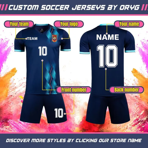 Miniatura 2 de ORYG Camisetas de fútbol personalizadas para niños, uniformes de equipo de fútbol personalizados para hombres y mujeres con nombre de número