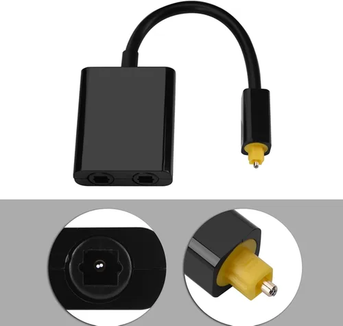 Miniatura 9 de Zerone Divisor de audio óptico Toslink digital, cable de fibra de 1x2, conectores de oro de 24 quilates, fibra sintética de baja fluctuación