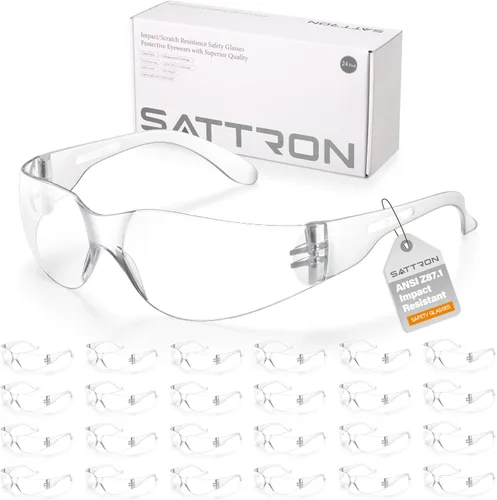 Gafas de seguridad transparentes a granel de 24, ANSI Z87.1, protección ocular para mujeres y hombres, resistentes a arañazos e impactos, ideales