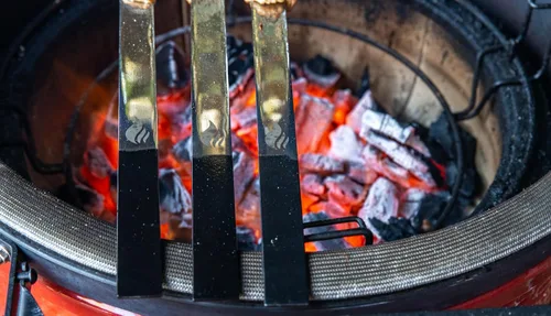 Miniatura 5 de India's BBQ - Juego de 5 pinchos para barbacoa de acero inoxidable de 1 pulgada de ancho, juego de 5 palitos planos de alta resistencia para asar