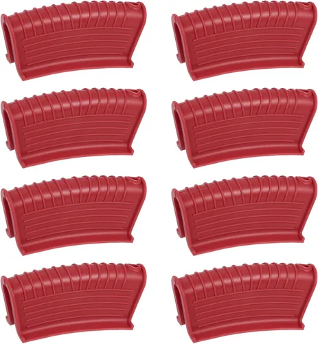 Miniatura 7 de uxcell 4 piezas de soporte de silicona para mango de sartén caliente, funda antideslizante resistente al calor para cocina, ollas y sartenes, Azul