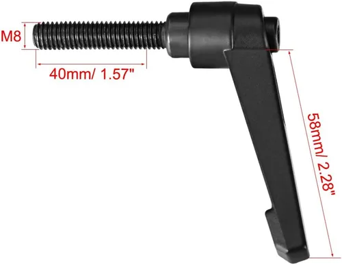 Miniatura 3 de uxcell 5 piezas de manija de palanca de sujeción ajustable M5 x 1.969 in de óxido negro métrico de acero al carbono macho roscado perillas de mano