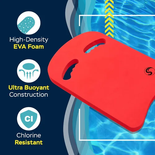 Miniatura 2 de Sunlite Sports Swimming Kickboard - One Size Fits All - A Great Training Aid for Children and Adults 5) Estándar Ergo Rojo