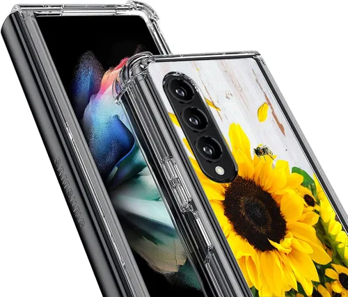 Miniatura 3 de Funda para Galaxy Z Fold 4, protección contra caídas de abeja de girasol, a prueba de golpes, carcasa protectora de cuerpo completo resistente a