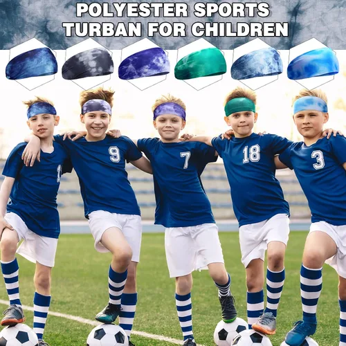 Miniatura 16 de Deekin 6 diademas de fútbol para niños, diademas de fútbol para niños, bandas para el sudor atléticas para niños, diademas de fútbol para niños