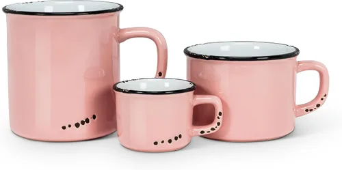 Miniatura 2 de Abbott Collection Taza de café con aspecto esmaltado, gres, rosa, 4 pulgadas de alto (14 onzas)