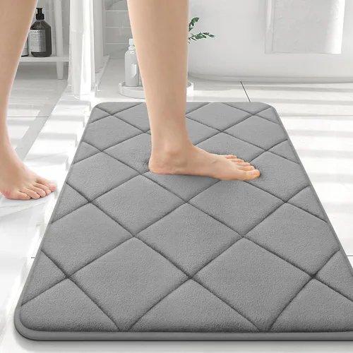 Miniatura 201 de OLANLY Tapete de baño de espuma viscoelástica de 24 x 16 pulgadas, ultra suave y absorbente, lavable a máquina, cómodo tapete de baño para suelo