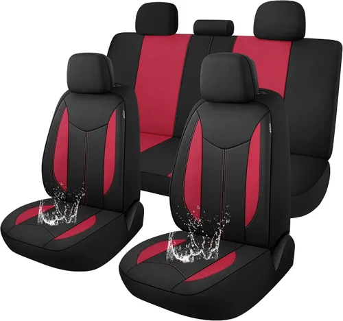 Miniatura 15 de CAROMOP Funda impermeable para asiento de automóvil asientos completos, fundas de asiento de neopreno para automóviles, fundas interiores de Negro
