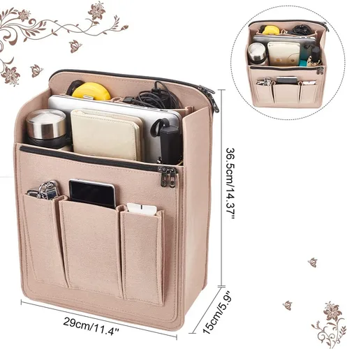 Miniatura 2 de WADORN Organizador de mochila de fieltro, divisor de bolsa pequeña para mochila, bolso, organizador de bolsa de fieltro para viaje, mochila