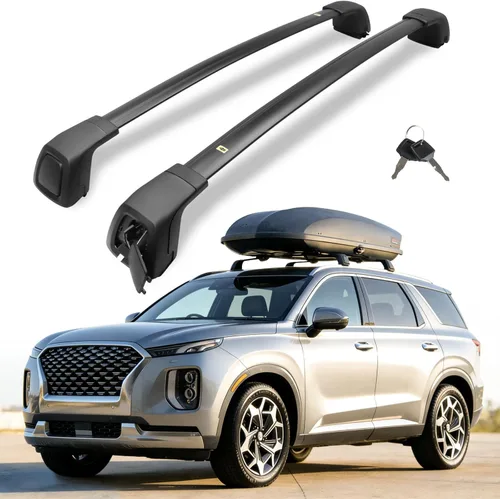 Miniatura 12 de Barras transversales mejoradas para Hyundai Santa Fe 2019-2023, barras transversales de techo antirrobo para equipaje, kayak, esquí, bicicleta