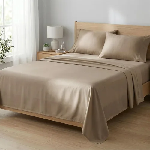 Miniatura 15 de Beckham Hotel Collection Juego de sábanas tamaño Twin 100% algodón, ropa de cama de satén de lujo 500TC, bolsillo profundo de 16", que absorbe