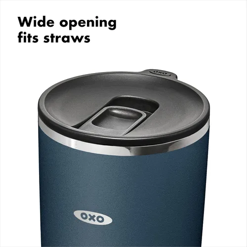 Miniatura 4 de OXO Strive - Vaso aislado de 24 onzas con tapa deslizante, cobalto oscuro