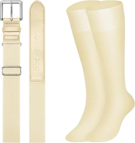 Miniatura 11 de XZQTIVE Conjunto combinado de calcetines de béisbol y softbol y cinturón de béisbol y sóftbol, calcetines de fútbol hasta la rodilla para niños