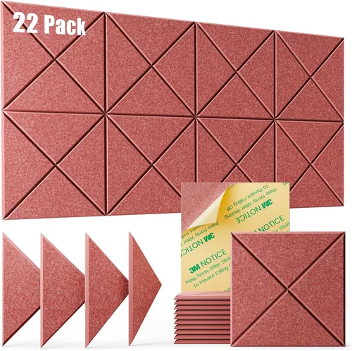 Miniatura 36 de Paquete de 22 paneles acústicos autoadhesivos, 12"X 12"X 0.4" paneles de espuma insonorizante, paneles de pared insonorizados de alta densidad