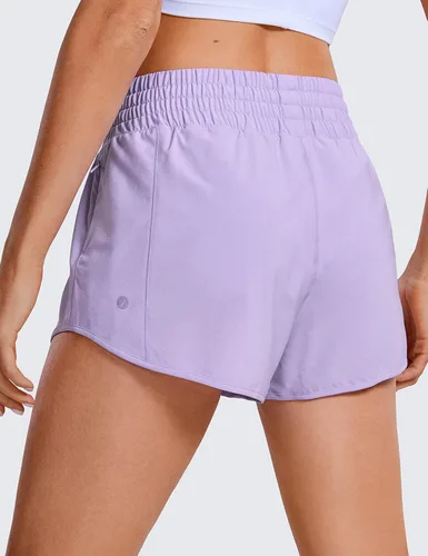 Miniatura 61 de CRZ YOGA Pantalones cortos de correr de cintura alta para mujer de 2.5 pulgadas, forro de malla de secado rápido para entrenamiento deportivo