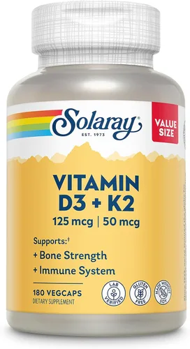 Miniatura 7 de Suplemento Solaray Vitamina D-3 y K-2, 60 cápsulas vegetarianas, 27784, 60, 1, 1