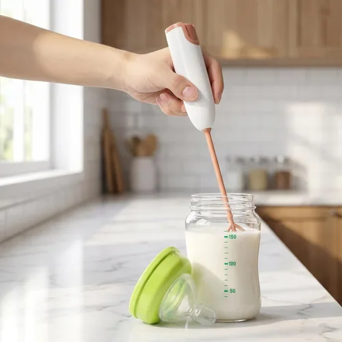 Miniatura 2 de Wakauto Mezclador eléctrico de mano para leche en polvo y bebidas, pequeño agitador portátil para botellas y tazas, mezclador compacto fácil