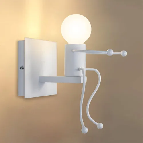 Kawell Lámpara de pared creativa vintage para interiores, lámpara de pared retro industrial Art Deco para habitación de niños, dormitorio, sala de