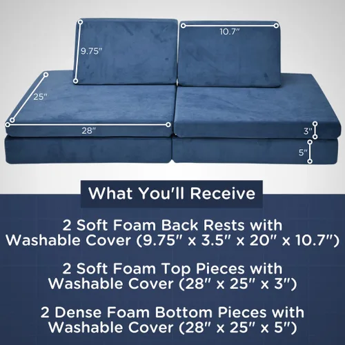 Miniatura 8 de Children's Factory The Whatsit CF349-070 - Sofá o 2 sillas para niños, azul marino, CF349-070, muebles de dormitorio para niños y adolescentes, sofá