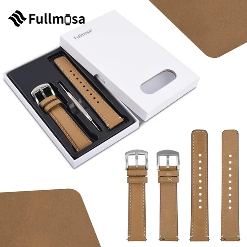 Miniatura 8 de Fullmosa Correa de reloj de liberación rápida de 0.866in, 0.787in, 0.709in, correas de cuero bruñido para Samsung Galaxy WatchHuaWei WatchGarmin