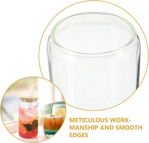 Miniatura 8 de Kichvoe Vaso de té para bebidas con tapa y popote para cócteles, jugos y fiestas (Transparent1)