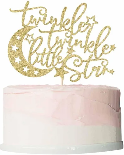 Decoración para tartas Twinkle Little Star, bonita decoración temática de estrellas y luna, ideal para baby showers, decoraciones de fiesta de