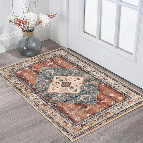 Miniatura 51 de KOZYFLY Alfombra Pequeña de Área 2x3 Pies Alfombras para Entrada Lavable Boho Alfombra de Entrada Antideslizante Tapete de Puerta Interior Entrada