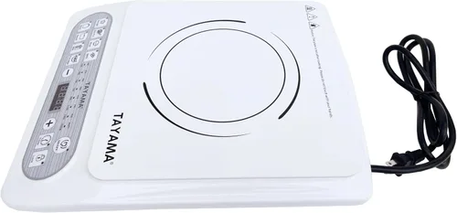 Miniatura 3 de TAYAMA Placa de inducción blanca de 1500 vatios con 8 ajustes