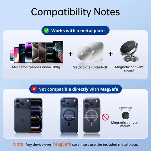 Miniatura 4 de SYNCWIRE Soporte magnético para teléfono de automóvil, para salpicadero, imanes fuertes ajustables de 360°, soporte para teléfono celular