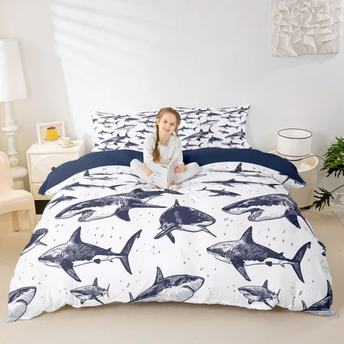 Miniatura 24 de Erosebridal Juego de ropa de cama con diseño de Feliz Navidad, adorable funda de edredón de muñeco de nieve tamaño individual para niños y niñas