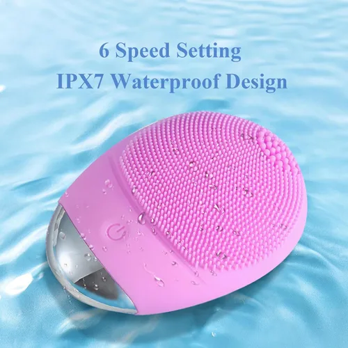 Miniatura 6 de Cepillo de limpieza facial, 3 en 1, limpiador facial eléctrico de silicona suave impermeable, recargable por USB, IPX7, resistente al agua, cepillo