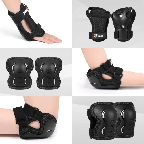 Miniatura 7 de JBM Conjunto de equipo protector para patinaje para adultos y jóvenes, casco de monopatín, rodilleras y coderas con muñequeras para patinaje