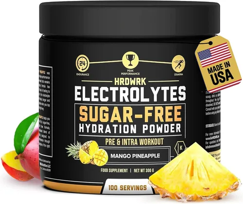 Miniatura 10 de MMA Nutrition HRDWRK - Electrolitos en polvo con magnesio, potasio, electrolitos sin azúcar que aumentan la resistencia y reducen la fatiga con este