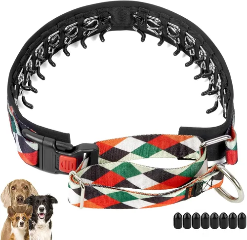 Miniatura 11 de Mayerzon Martingala - Collar de púa para perro sin tirones, collar personalizado con patrones geométricos para perros grandes, medianos y pequeños