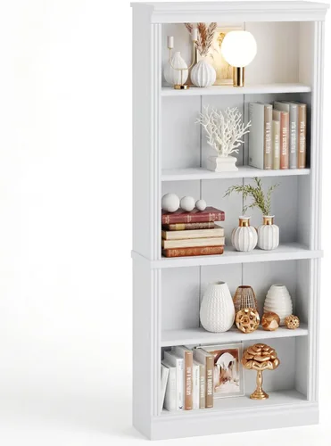 Miniatura 8 de VICTONE Estantería de 5 estantes, estante de madera, estantes de almacenamiento para libros, selección de muebles para sala de estar, dormitorio