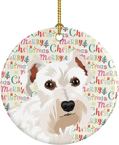 Miniatura 52 de Caroline's Treasures Bulldog Francés Azul de Navidad Adorno de Cerámica Decoraciones Colgantes para Árbol de Navidad para Hogar Navidad, Festividad