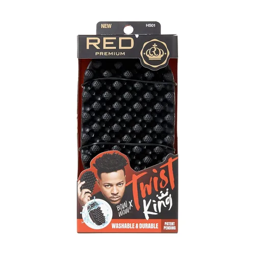 RED by Kiss BowWow Twist King - Peine de estilor de lujo premium para trenzar y rizar, duradero y lavable, alternativa a la esponja para barberos y