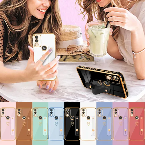 Miniatura 4 de Likiyami Funda 3 en 1 para Motorola Moto G Pure 2021 con diseño de corazón para mujeres y niñas, bonita, de lujo, bonita con soporte, funda estética